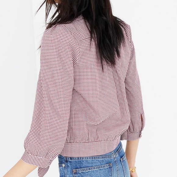 Madewell Gingham Check Wrap Blouse - Picture 2 of 4
